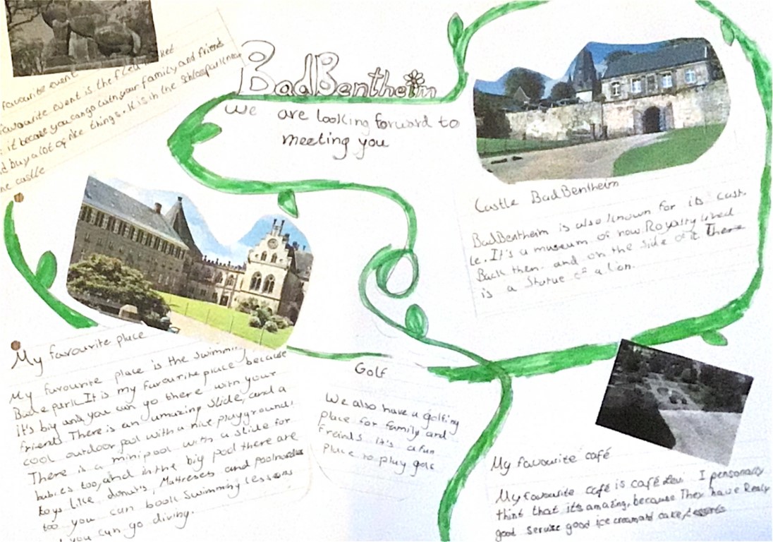 Fünftklässler gestalten ein “leaflet” im Englischunterricht